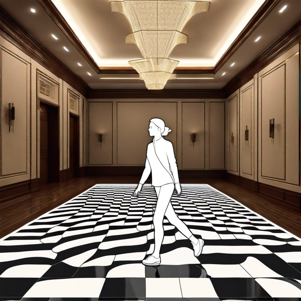 interactive floor lighting that changes patterns as you walk