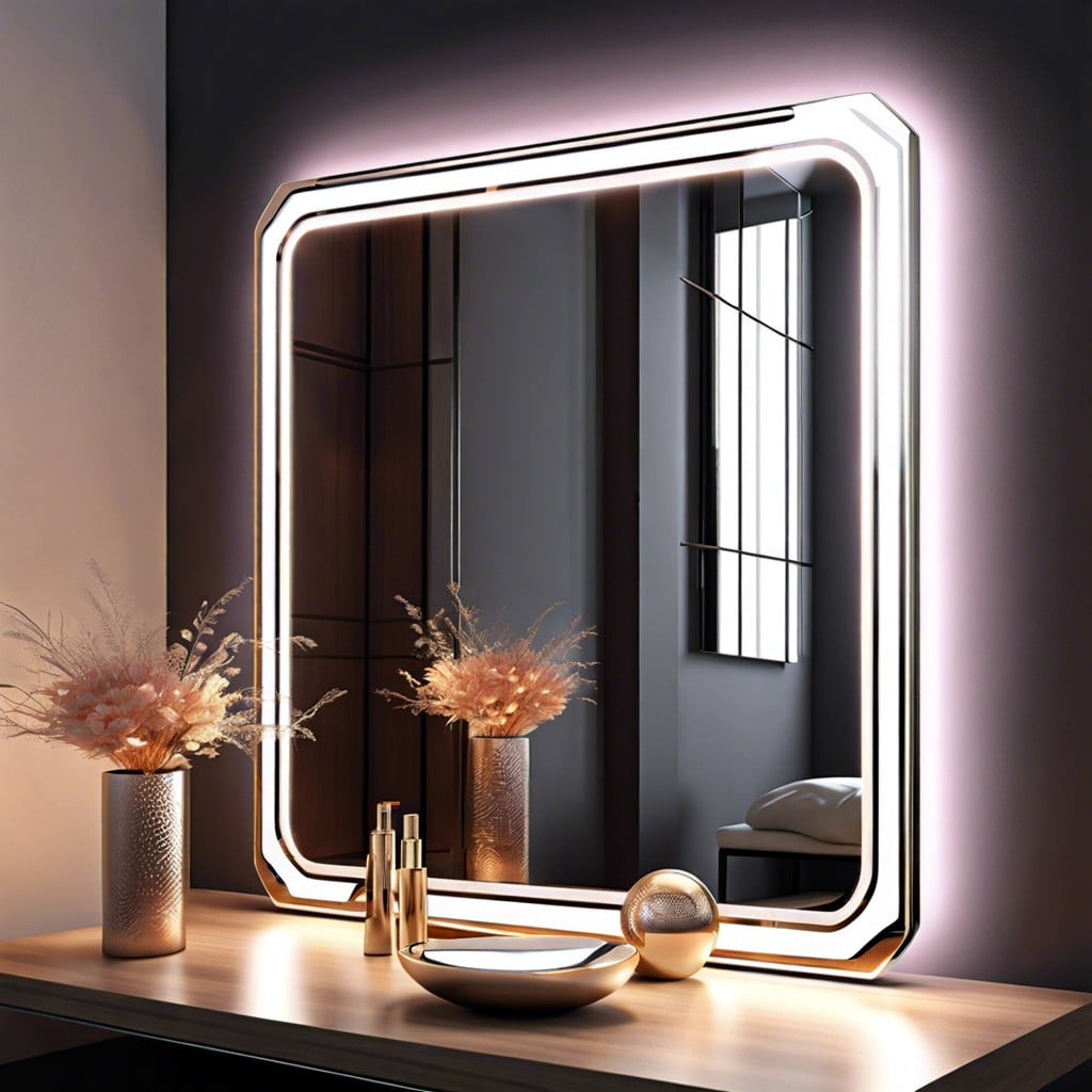 led frame mirrors for a futuristic glow
