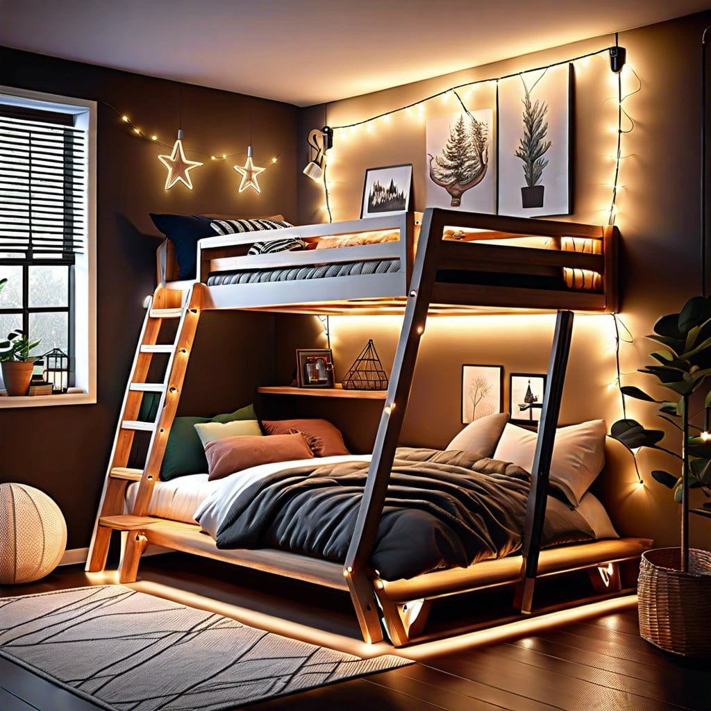 led string lights around bed frame