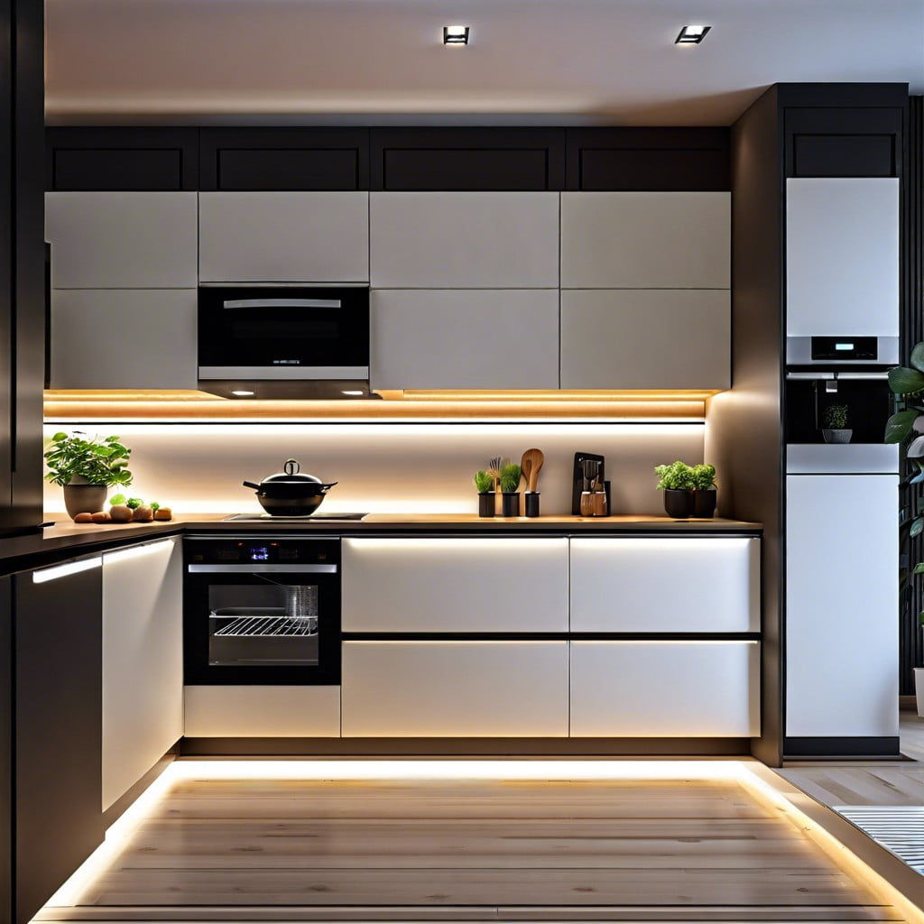 led strip lighting under cabinets for a seamless glow