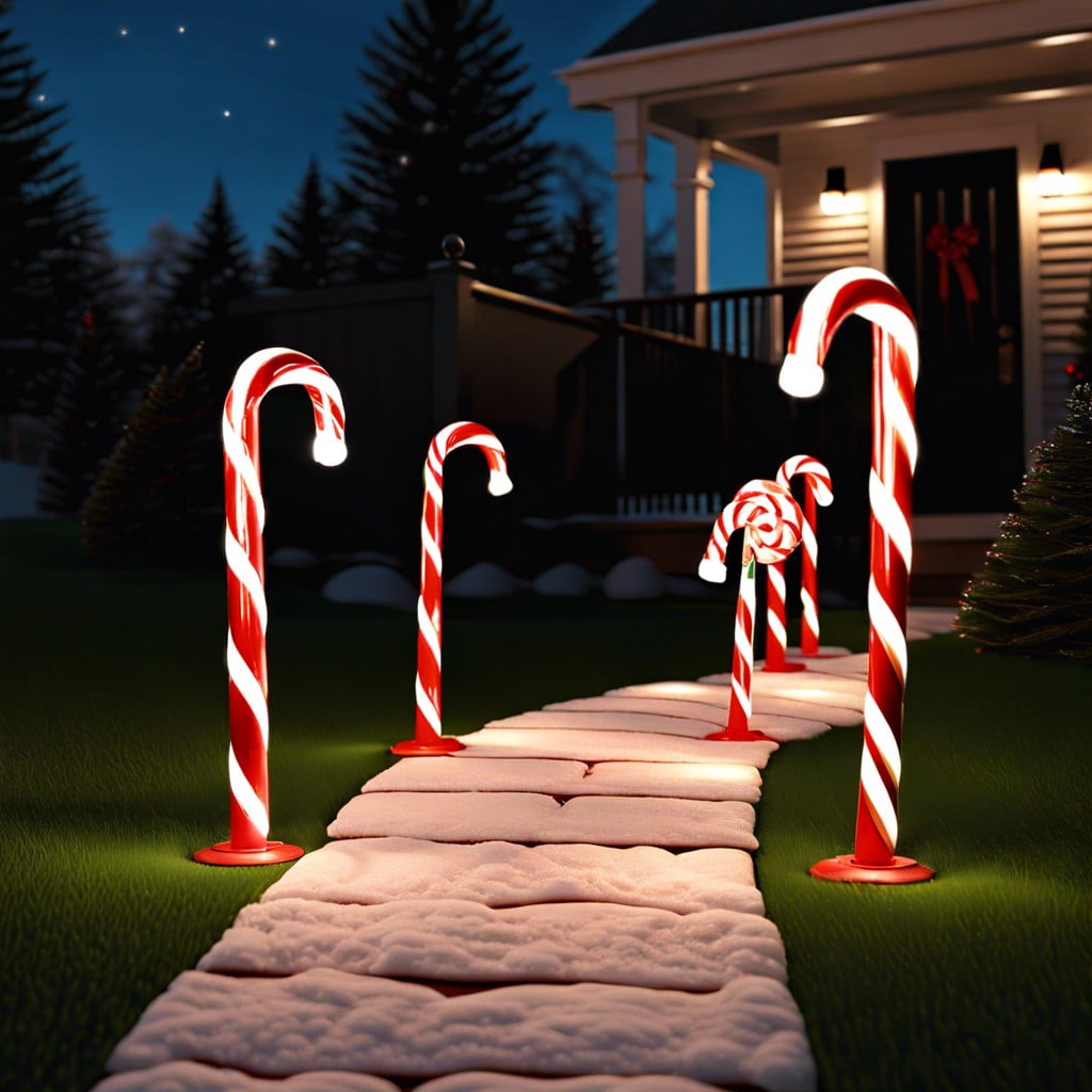 pathway candy cane stakes