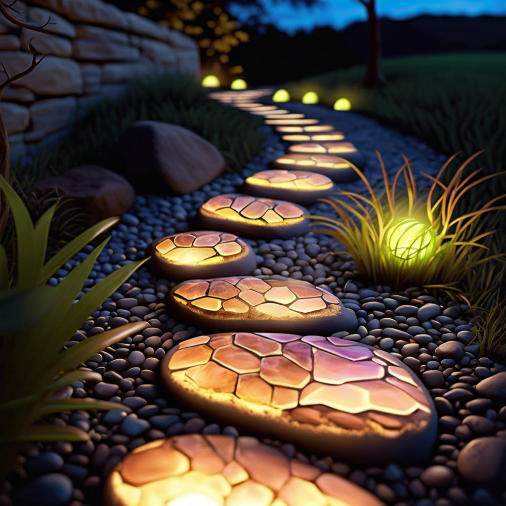 glow in the dark pathway stones